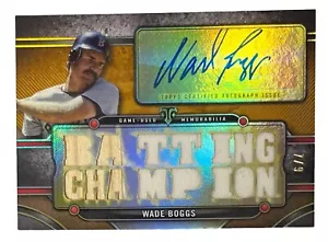 Wade Boggs 2024 Topps Triple Threads Autograph Relic #7/9 “Batting Champion” - Picture 1 of 2
