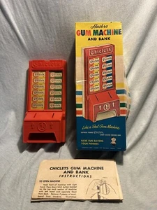 VINTAGE WALL MOUNTED PLASTIC 1 CENT CHICLETS GUM DISPENSER HASBRO W/ OG Box - Picture 1 of 6