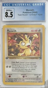 Meowth 62/82 1st Edition 2000 Pokemon Team Rocket CGC 8.5 NM/Mint+ - Picture 1 of 2