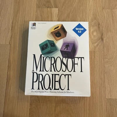 WINDOWS MICROSOFT PROJECT V4.0 VINTAGE SOFTWARE W/ 3.5" DISKETTES RARE UNOPENED - Image 1 of 4