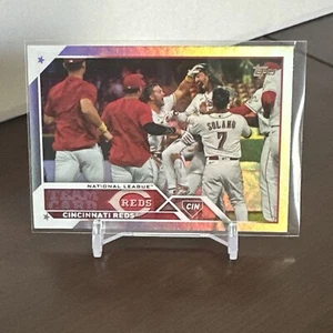 Cincinnati Reds 2023 Topps Series 2 Rainbow Foil Parallel Team Card- Free Ship! - Picture 1 of 2