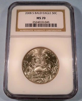 2008-S 50c NGC MS70 BALD EAGLE COMMEMORATIVE HALF DOLLAR MS 70 - Image 1 of 4