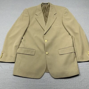 LL Bean Blazer Mens 40 Beige Gold two Button Single Breast Classic Jacket EUC - Picture 1 of 19