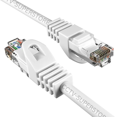 25 PCS 15ft Cat5e Patch Cord Cable Ethernet Internet Network LAN RJ45 UTP White - Image 1 of 4