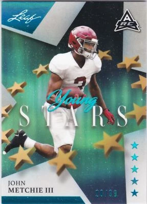 2021 Leaf Young Stars Platinum #14 John Metchie III - Alabama Rookie ARC 20/99 - Image 1 of 2