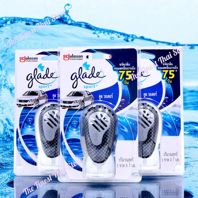 Ambientador de aire Glade deportivo para automóvil eliminador de olores agua fría aroma ventilación clip paquete 3 Foto 1 de 4