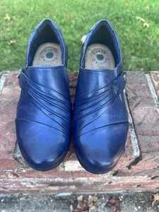 NUEVO Earth Origins Madison Mujer Talla 7 Ancho Azul Marino Cuero Zapatos Botines - Imagen 1 de 6