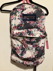 Jansport Rucksack geblümt beige bunt einige Flecken - Bild 1 von 9