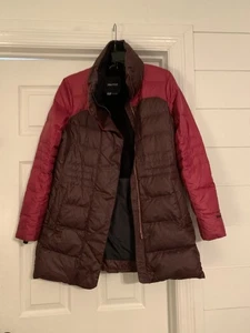 Marmot Alderbrook Women’s 700 Fill Goose Down Puffer Jacket Small Plum Full Zip - Picture 1 of 7
