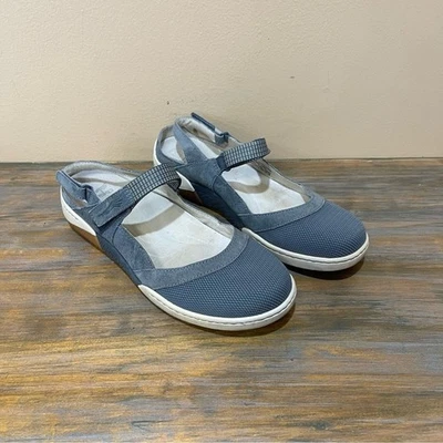 Dansko Raeann Mary Jane Slingback Shoes Suede Gray Blue Comfort Womens 39/8.5 - Image 1 of 4