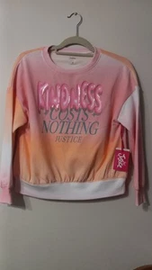 JUSTICE Girls size 10 Fleece Crew Sweatshirt Pink Cozy Trendy Top BACK to SCHOOL - Picture 1 of 5
