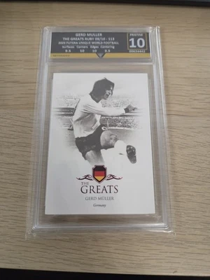 Gerd Muller, 2023 Futera Unique, The Greats, Ruby, /10, Get Graded 10, POP 1 - Image 1 of 3