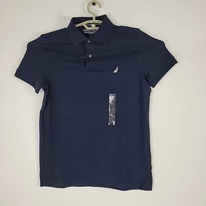 Nautica Navy Blue Performance Deck Shirt Slim Fit Polo Size Small - Picture 1 of 7