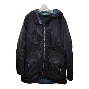 Athleta Hooded Parka Jacket Black Quilted Lined Size XL Sonoma County RN#54023 - Picture 1 of 6