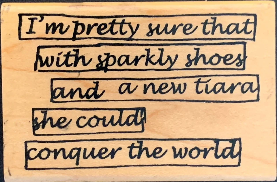 Tiara Ranger Dylusions Sparkly Shoes… She Could Conquer The World carimbo de borracha - Imagem 1 de 3