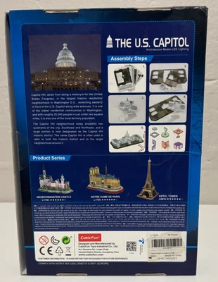 CubicFun 3D LED 150 Piece Puzzle The US Capitol - Open Box - Complete - Image 1 of 4