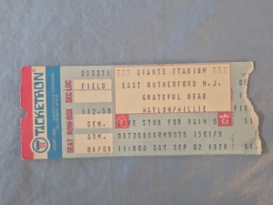 September 9-2-78 1978 GRATEFUL DEAD WAYLON/WILLIE Ticket Stub Giants Stadium - Picture 1 of 2