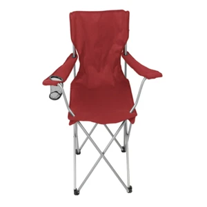 Ozark Trail Basic Quad Folding Camp Chair with Cup Holder, Red, Adult - Picture 1 of 7