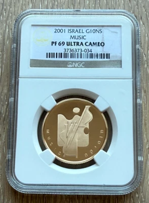 Israel 2001 Gold 1/2 oz 10 New Sheqalim NGC PF69UC Music - Image 1 of 2