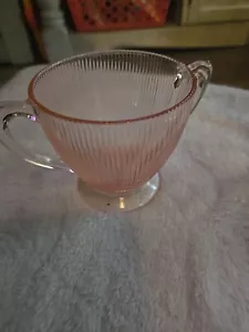 Jeanette Homespung "Fine Rib" 1939-40 Pink Sugar Bowl - Picture 1 of 4