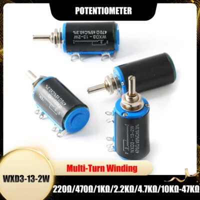 WXD3-13-2W Potentiometer Multi-Turn Winding 220Ω/470Ω/1KΩ/2.2KΩ/4.7KΩ/10KΩ-47KΩ - Image 1 of 4