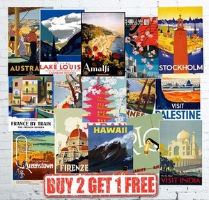 Metal Signs Vintage Travel & Railway Retro Popular Posters Holiday Wall Art  A4 - Picture 1 of 110