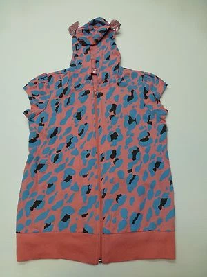 Camisa con Capucha Autoestima Niñas Talla L Rosa y Azul Estampado Animal con Orejas Nueva Foto 1 de 3