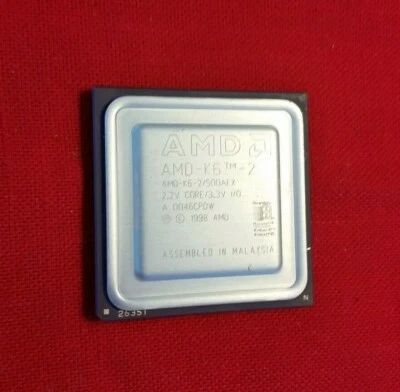 AMD AMD-K6-2/500AFX K6-2 500AFX 500mhz Processor CPU  Rare Collectible Vintage  - Image 1 of 2