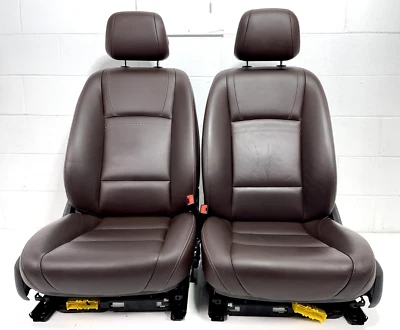 BMW 528i F10 xDrive 2011-2016 delantero izquierdo derecho marrón cuero asientos térmicos OEM Foto 1 de 4