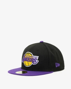 Los Angeles Lakers New Era NBA Black 2-Tone 59FIFTY Fitted Hat Size 7-1/2 - Picture 1 of 4