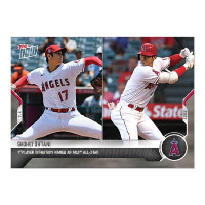 Shohei Ohtani 2021 MLB TOPPS NOW Card #457  FIRST ALL STAR 2 POSITION PLAYER - Image 1 of 2