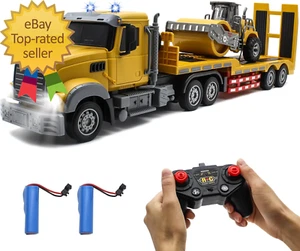 RC Semi Truck with Trailer, 1:24 RC Semi-Trailer Engineering Tractor with Sound - Picture 1 of 7