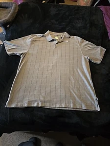 Geoffrey Beene GB Gray Plaid Mens Polo Shirt  Size 2XL - Picture 1 of 4