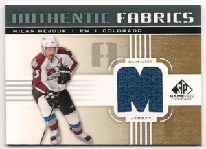 Milan Hejduk 11-12 Upper Deck SP Game Used Authentic Fabrics Jersey 'M'