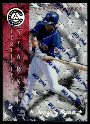 1997 Pinnacle Totally Certified RED TONY GWYNN /3999 #147 - Image 1 of 2