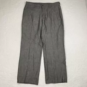 Pantalones de Colección Giorgio Armani Collezioni Mezcla de Lino Para Hombre Gris Plisado - Imagen 1 de 9