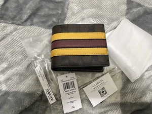 Coach Men’s 3 In 1 Wallet In Signature Canvas With Varsity Stripe, $198 - Picture 1 of 12