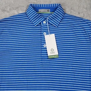 Tasc Performance Polo Herren Small Cloud Lightweight Golf Blue Stripe - Bild 1 von 12