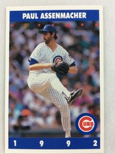1992 Chicago Cubs Marathon Oil Baseball Card #45-Paul Assenmacher