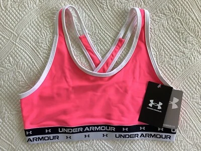 Sujetador deportivo Under Armour para niña rosa talla YLG NUEVO CON ETIQUETAS Foto 1 de 4