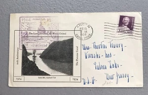 CANAL ZONE COVER 1934 1ST DAY ISSUE 20TH ANNIV PANAMA CANAL GOLD HILL  - Picture 1 of 4