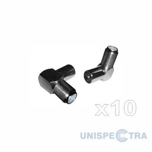 10x TV MALE TO F FEMALE 90 DEGREE RIGHT ANGLED TV ADAPTER - Picture 1 of 1