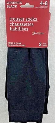 Juncture 女式黑色裤袜 2 双尺寸 4-8 全新带标签 — 第 1/3 张图片