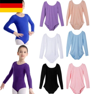 DE Mädchen Ballett Trikot Kinder Langarm Gymnastik Ballettkleidung Trikotanzug - Bild 1 von 2
