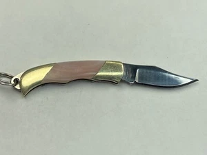 Perlmutt rosa Ton Mini Klapp Taschenmesser Edelstahl - Bild 1 von 9