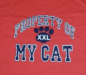 Property of my Cat T-Shirt Kitty rot L NEU Hund Welpe Tierliebhaber - Bild 1 von 5