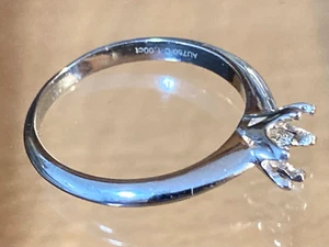 Ring Blanks White Gold Plated For stones 6 to 6.5 mm Ring Sizes 5.5 to 8.3 US - Picture 1 of 3