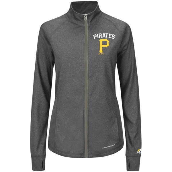 MLB Pittsburgh Pirates ThermaBase Women's Jacket Hoodie Majestic Gray Size L NEW - Image 1 of 1