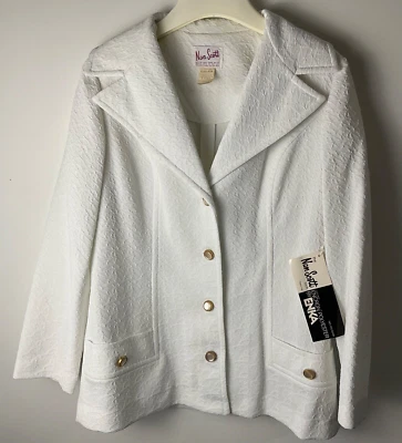 Vintage 1950's 1960's Nan Scott White Encron Polyester Women's Blazer sz 14 RARE - Image 1 of 4