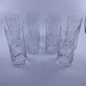 Godinger Graffiti Crystal Highball / Tall Cocktail Glasses -Set Of 8 - Picture 1 of 11
